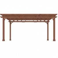 Cedar Wood Pergola Kit Built for All Weather, 12x16 Foot, Metal Ground Stakes, Water Resistant Frame