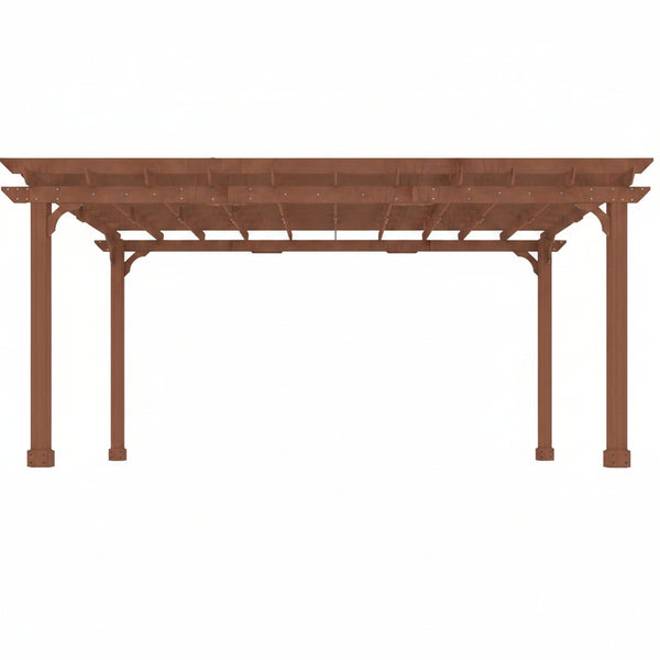 Cedar Wood Pergola Kit Built for All Weather, 12x16 Foot, Metal Ground Stakes, Water Resistant Frame