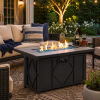 42 In. 60,000BTU Fire Pit Propane Gas Fire Pit Table Rectangular Tabletop