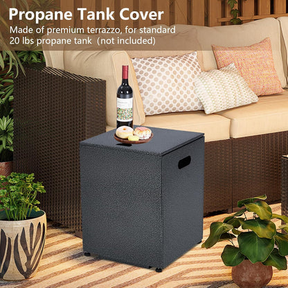 36 Inch Propane Fire Pit Table with Wind Guard and Rain Cover, Glass Beads, Sturdy Steel Anti-Rust Finish, CSA Safety Certified Outdoor Firepit for Patio Yard Garden-Black