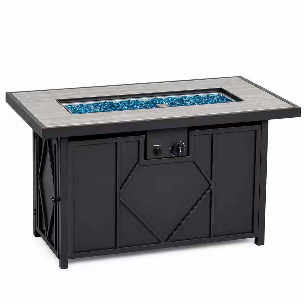 42 In. 60,000BTU Fire Pit Propane Gas Fire Pit Table Rectangular Tabletop