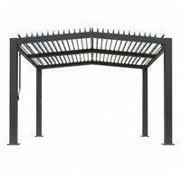 Outdoor Pergola Designed for Year-Round Use, 11x13 Ft Adjustable Louvered Roof, Aluminum Frame, Drainage System