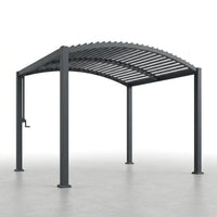 Louvered Pergola 11 Ft X 13 Ft, Outdoor Pergola with Adjustable Louvered Roof, Reinforced Aluminum Frame, Integrated Drainage System, Hardtop Gazebo for Patio, Deck, Gray — Studio Shot