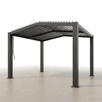 Outdoor Pergola Designed for Year-Round Use, 11x13 Ft Adjustable Louvered Roof, Aluminum Frame, Drainage System — Studio Shot
